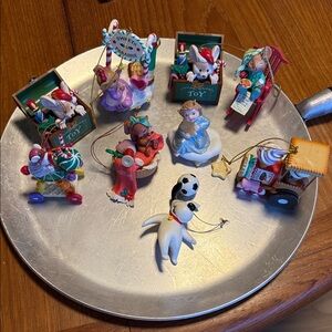 Vintage Hallmark keepsake Kids Christmas Ornament Set Angel mice train toys